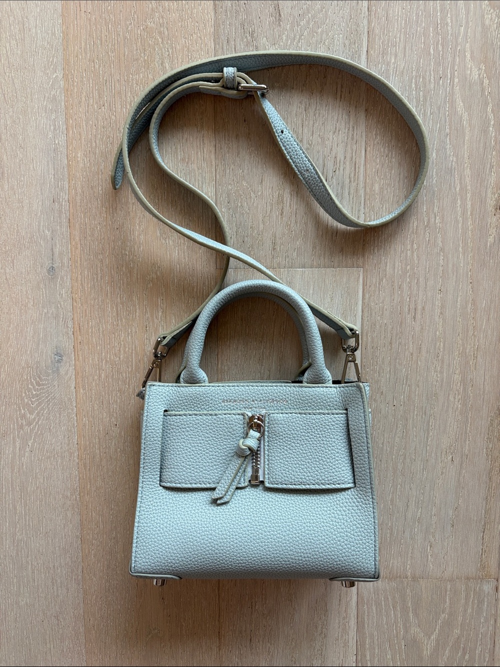 Structured Brandon Blackwood Mini Top-Handle Crossbody Bag in Light Blue